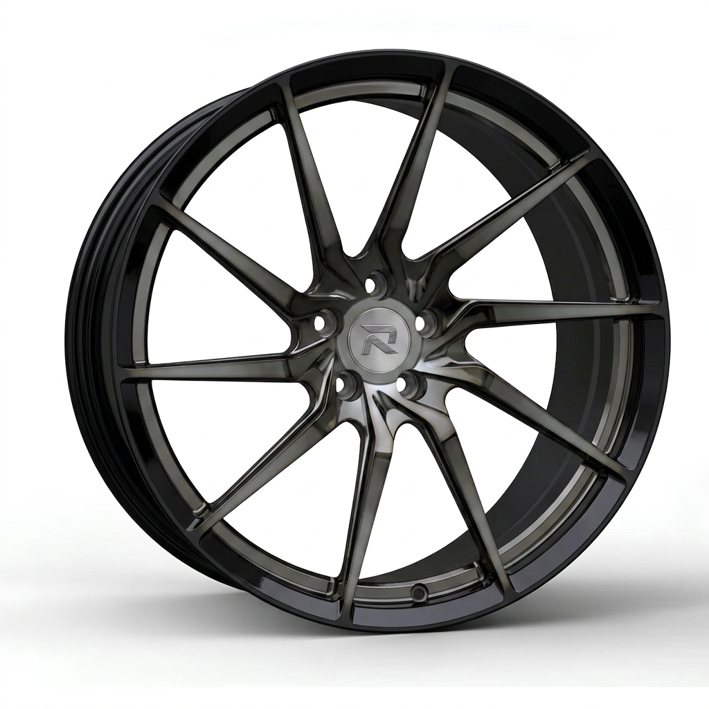 RZR CCIV forged wheel — Smoked Chrome / Gloss Black