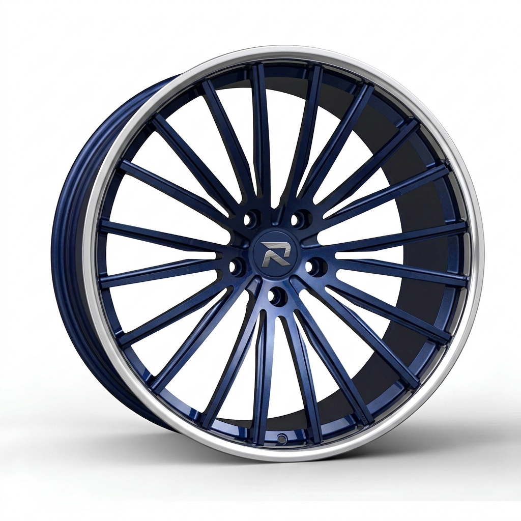 RZR CXXX forged wheel — Midnight Blue Pearl / Polished Lip