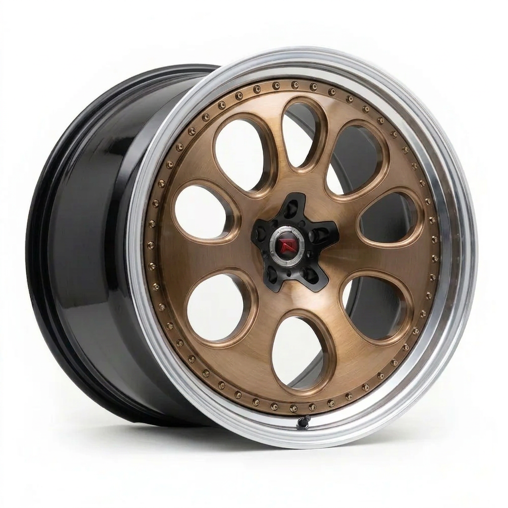 RZR XXIV forged wheel — Brushed Bronze / Polished Lip