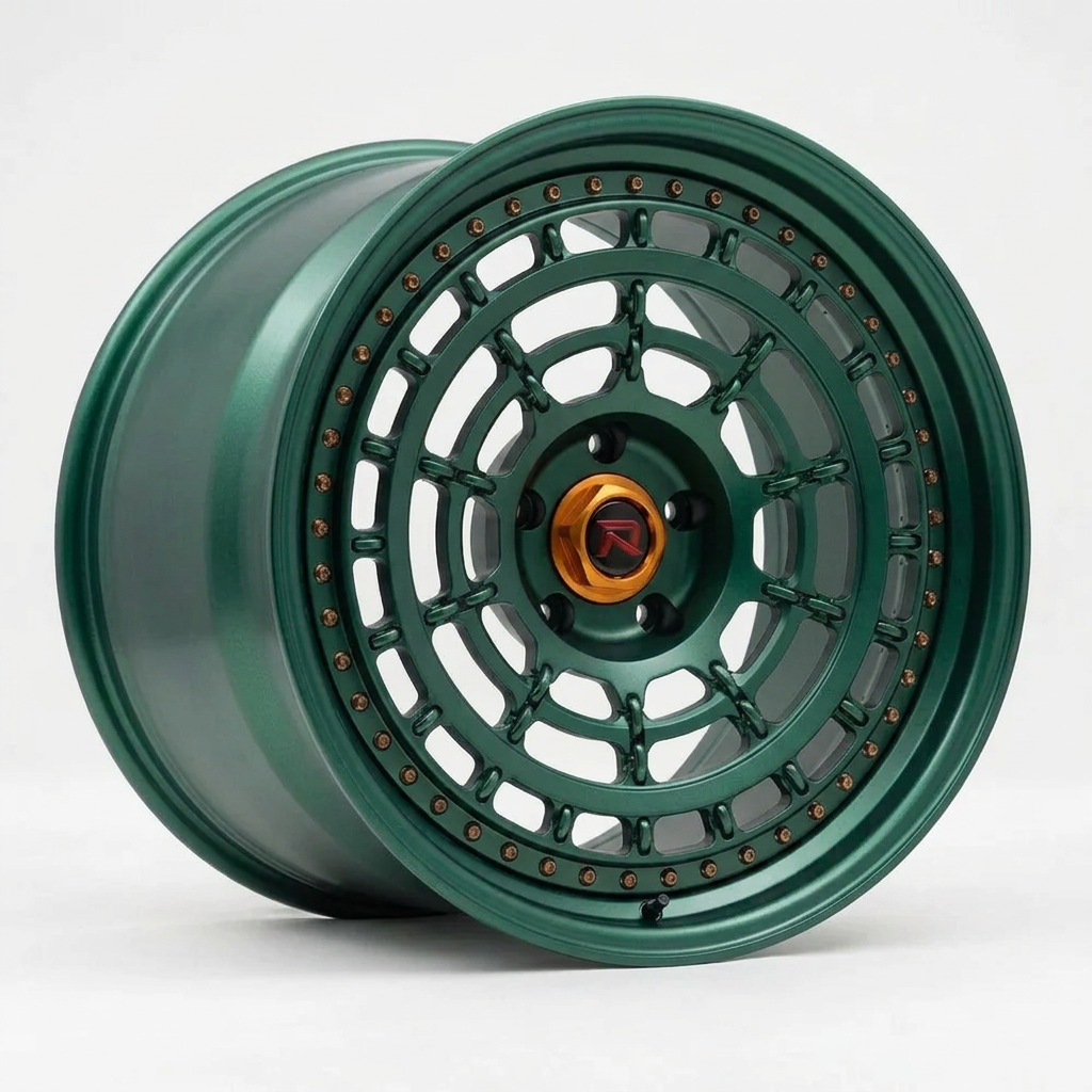 RZR XLII forged wheel — Satin Emerald Metallic