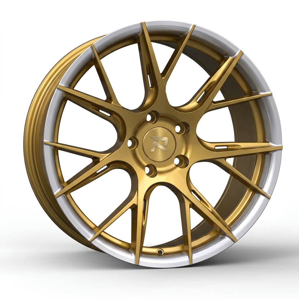 RZR CLXXVII forged wheel — Gloss Gold / Machined Lip