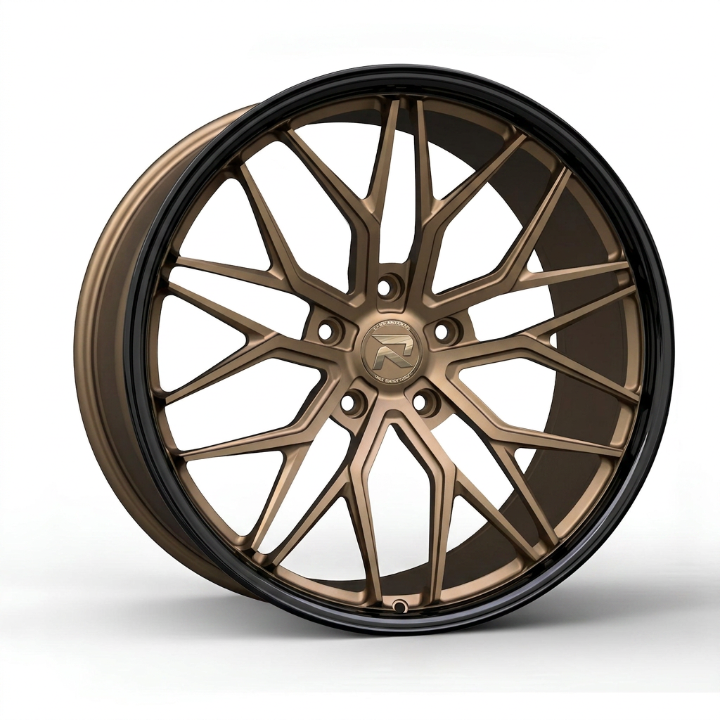 RZR CXXXI forged wheel — Satin Bronze / Gloss Black Lip