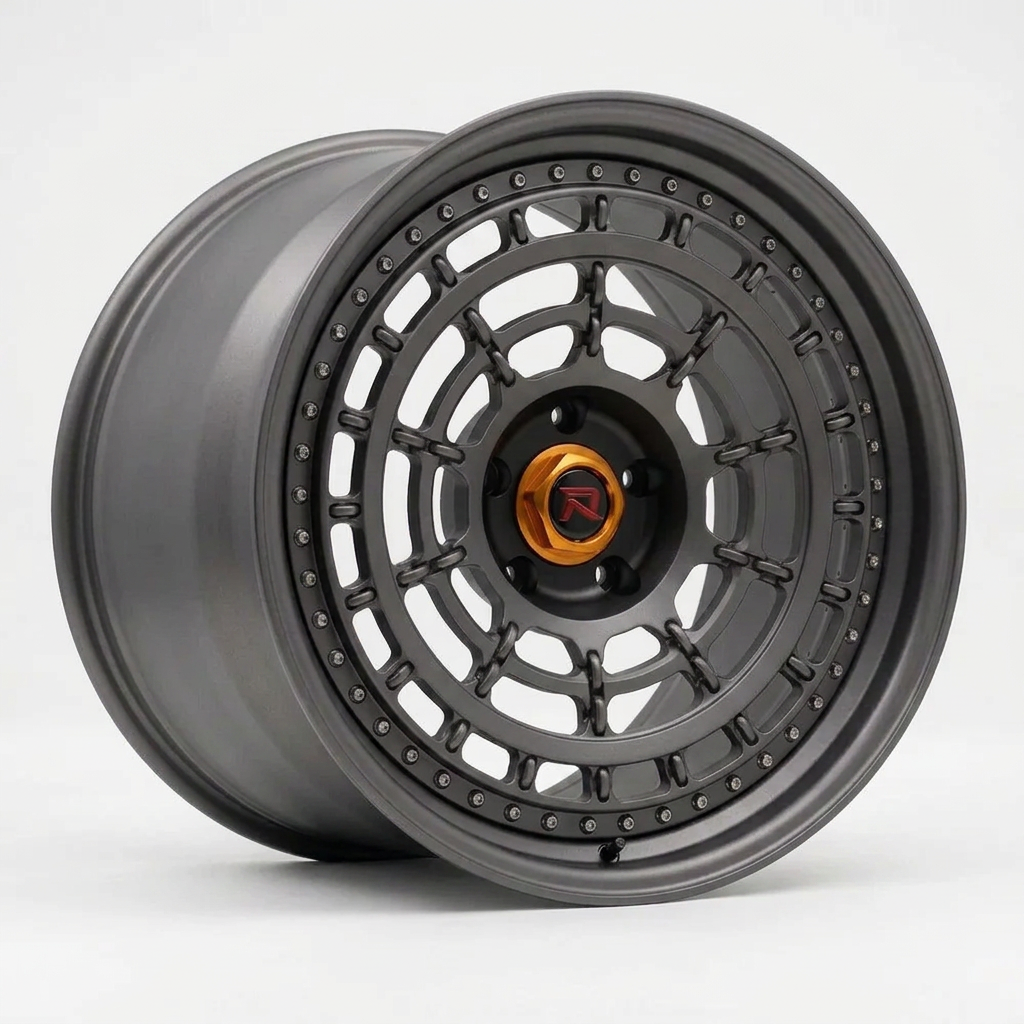 RZR XLII forged wheel — Satin Titanium Grey