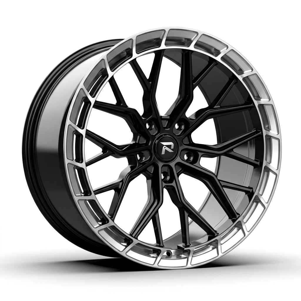 RZR CXXVI forged wheel — Gloss Black / Polished Lip