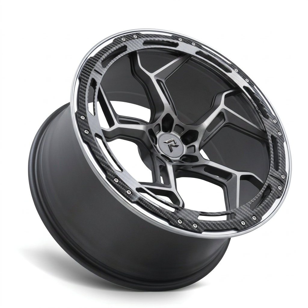 RZR LXXXVIII forged wheel — Graphite Machined / Polished Lip