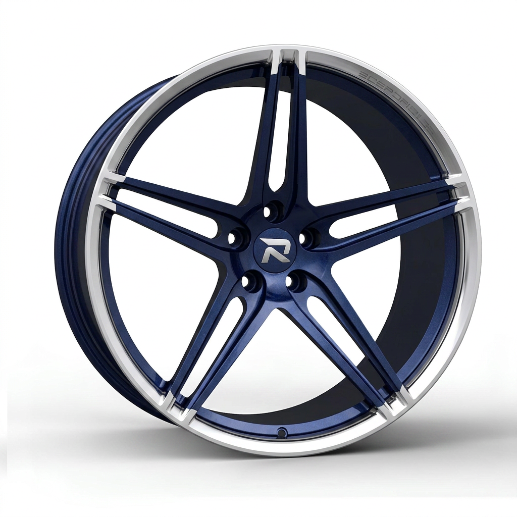 RZR CXXVII forged wheel — Midnight Blue Pearl / Polished Lip