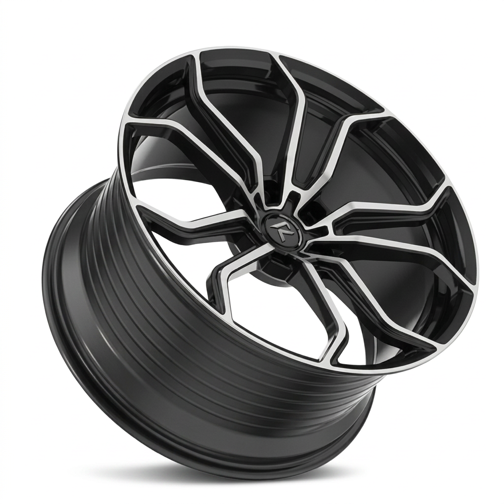 RZR LXXVII forged wheel — Matte Black / Milled Edges