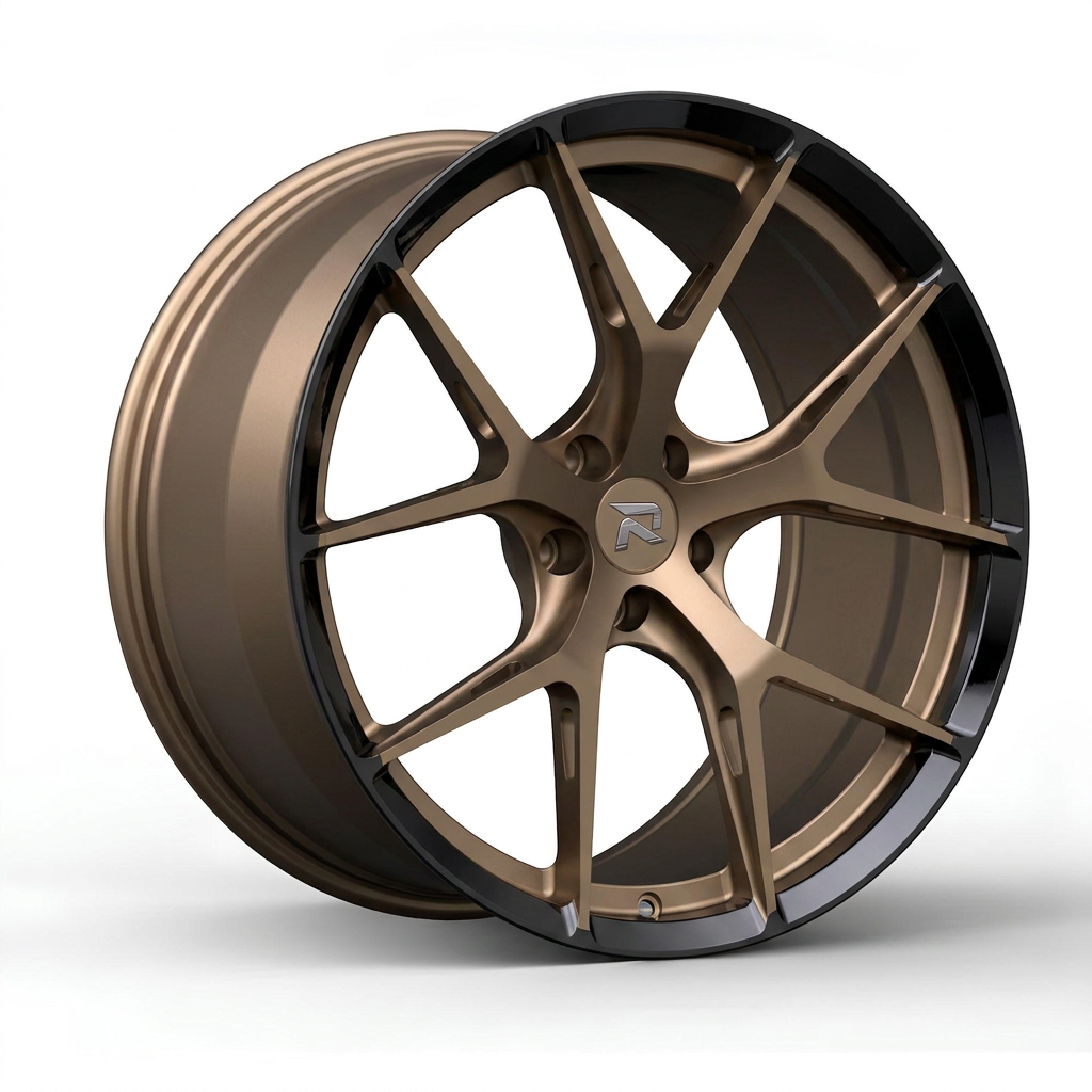 RZR CCI forged wheel — Satin Bronze / Gloss Black Lip