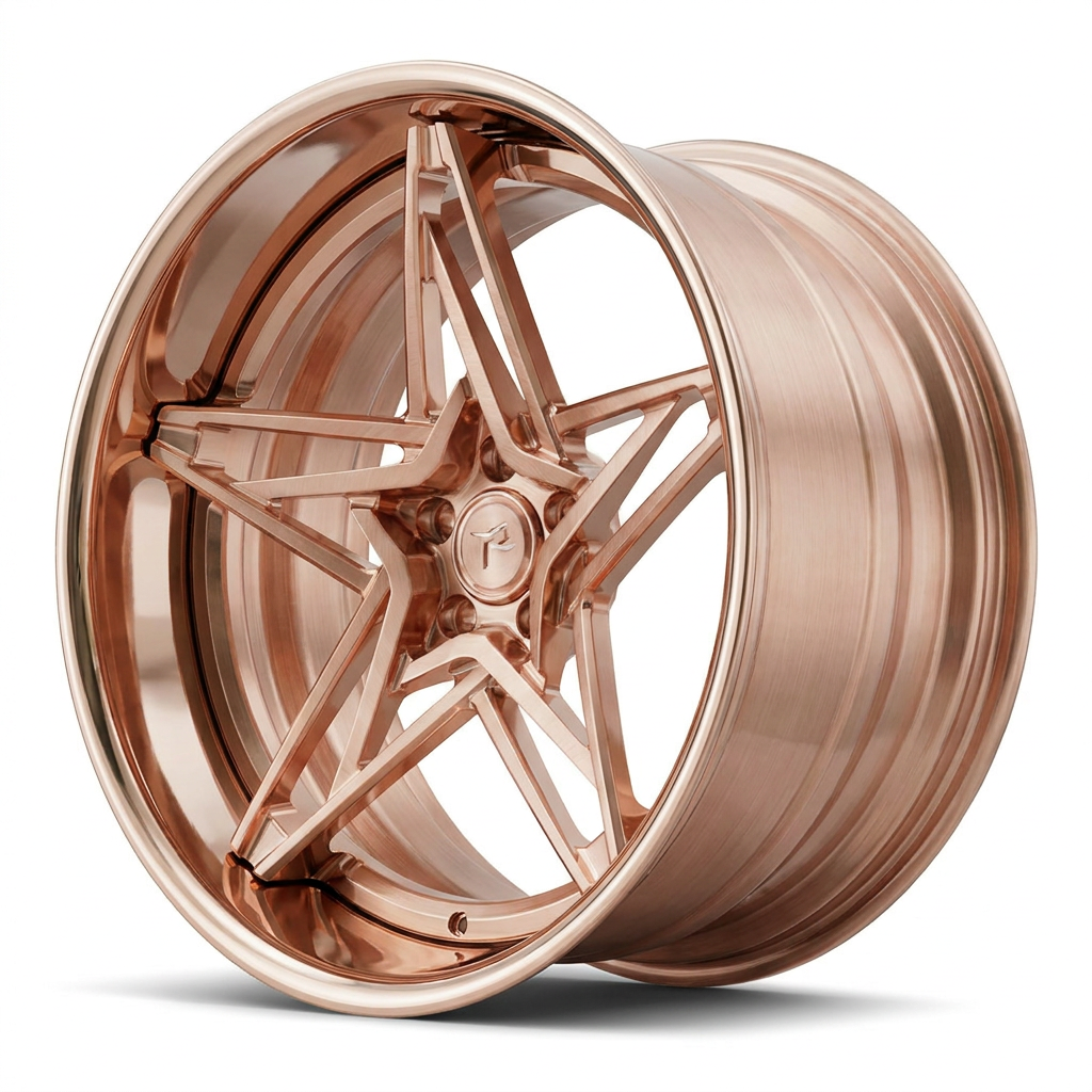 RZR IX forged wheel — Full Brushed Rose Gold