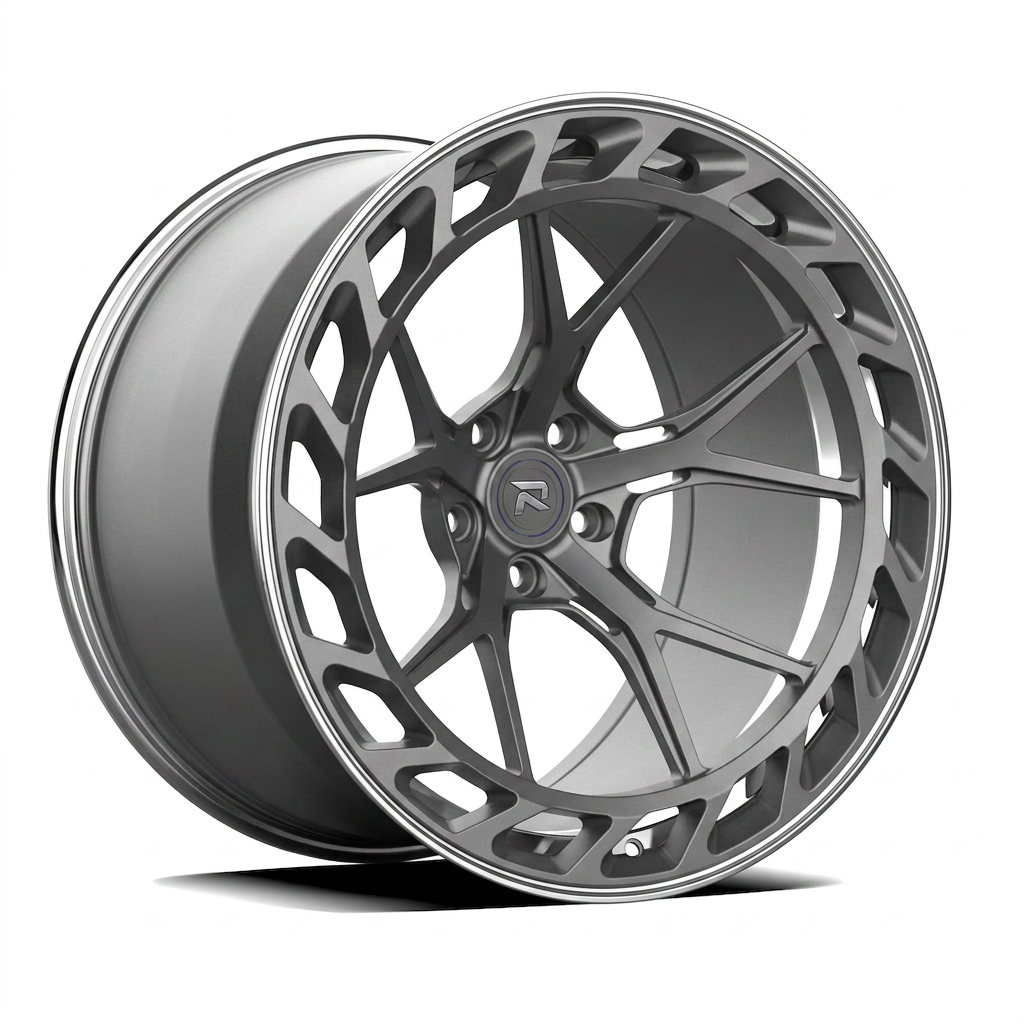 RZR CLXXXV forged wheel — Frozen Grey Matte / Polished Lip