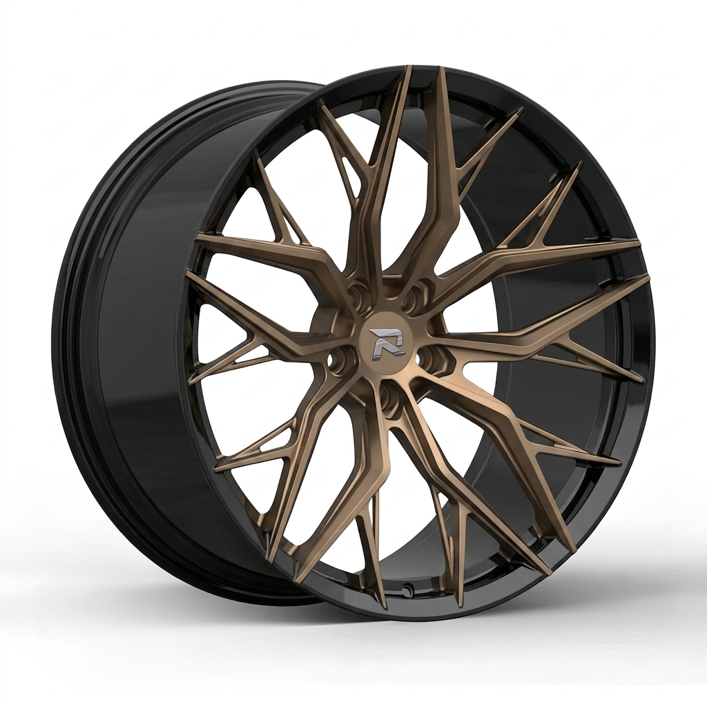 RZR CLXV forged wheel — Satin Bronze / Gloss Black Lip