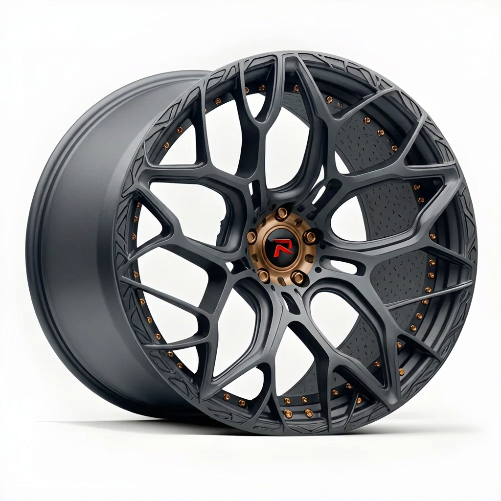 RZR XVII forged wheel — Matte Anthracite / Bronze Hardware