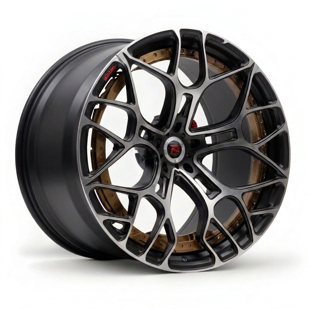 RZR XII forged wheel — Matte Black / Machined Face / Bronze Barrel