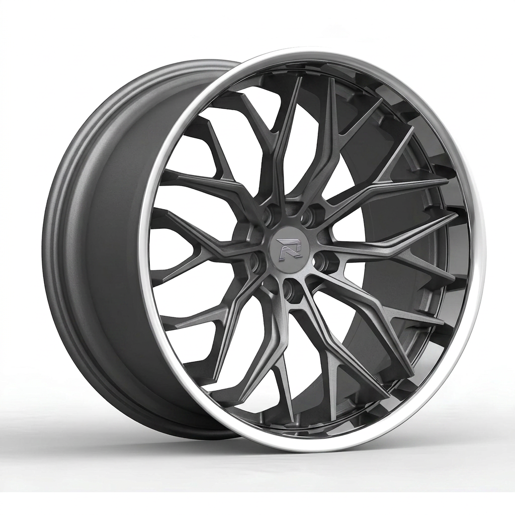 RZR CXCVI forged wheel — Frozen Grey Matte / Polished Lip