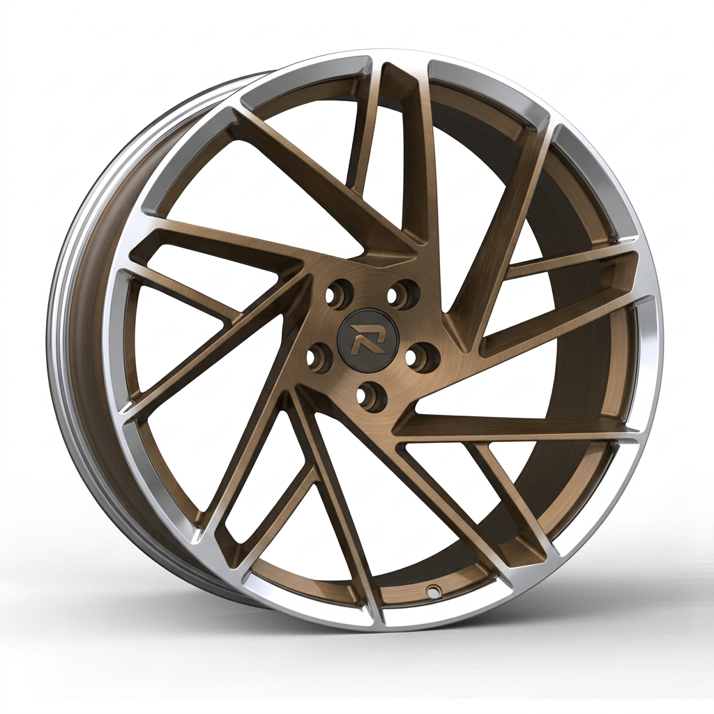 RZR CXIII forged wheel — Brushed Bronze / Polished Lip