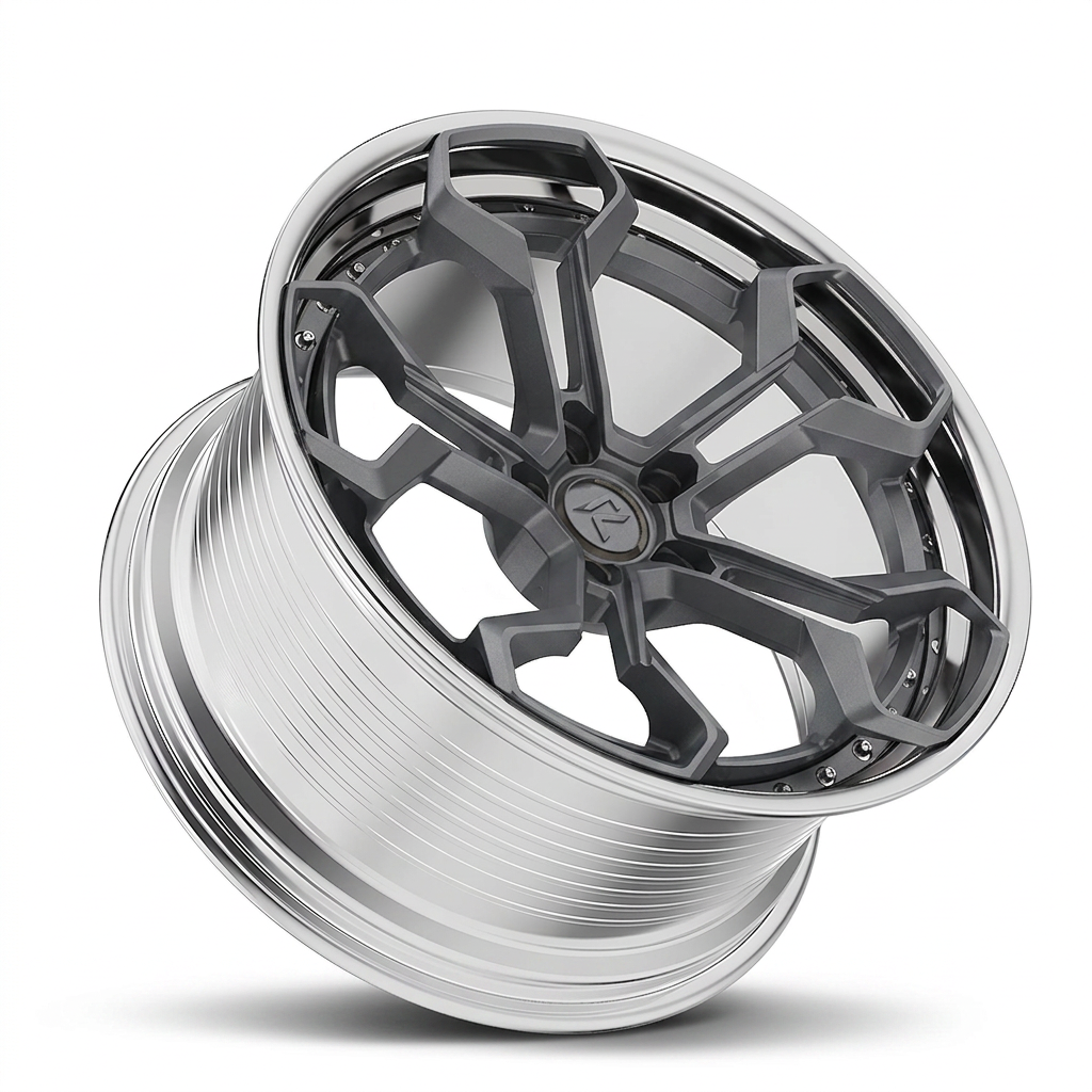 RZR LX forged wheel — Frozen Grey Matte / Polished Lip