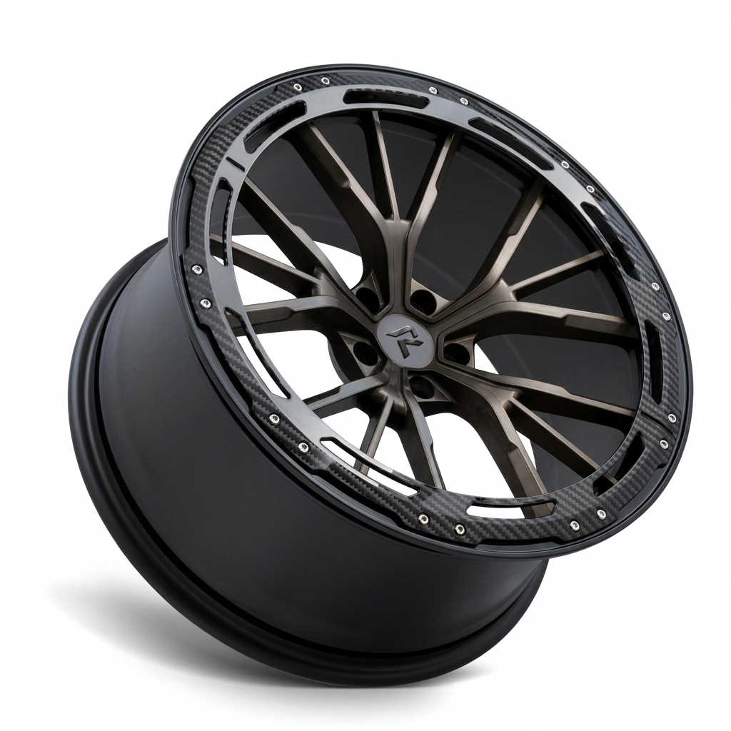 RZR LXXXIV forged wheel — Smoked Chrome / Gloss Black