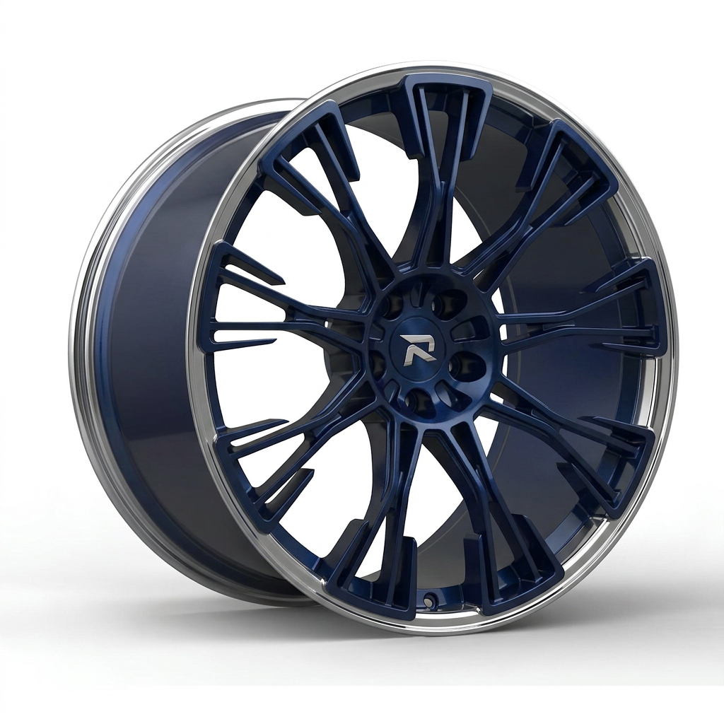 RZR CLXXX forged wheel — Midnight Blue Pearl / Polished Lip