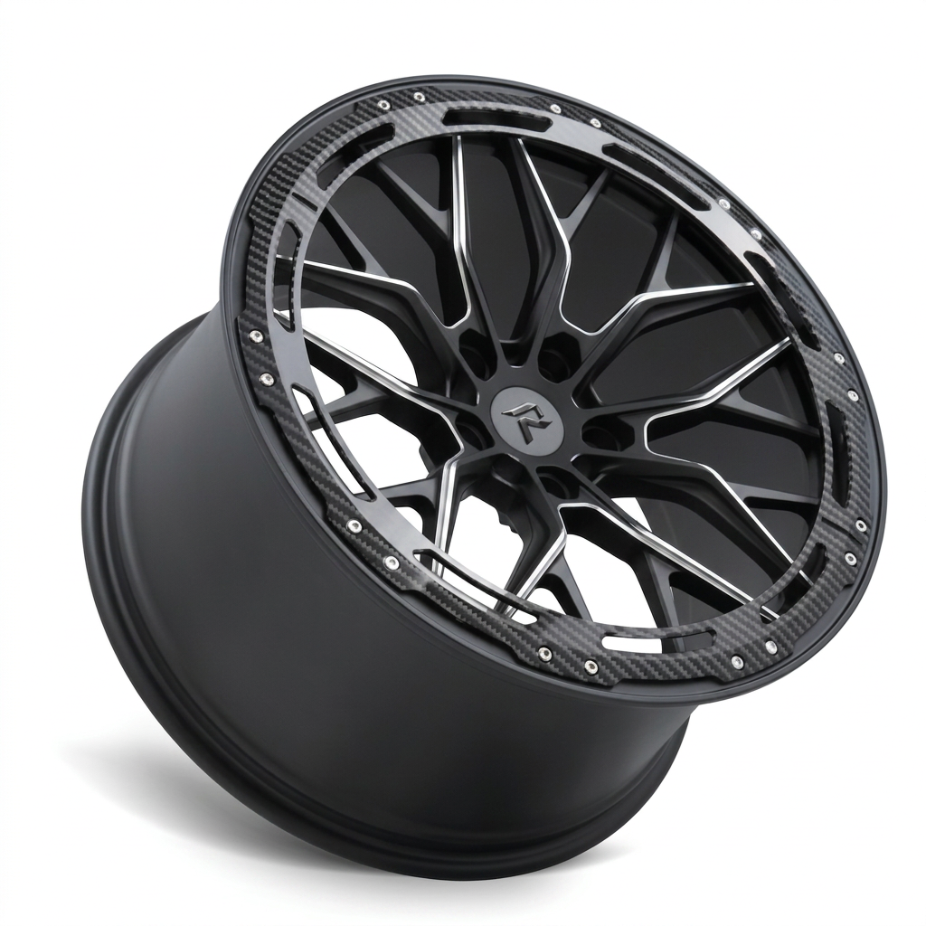 RZR LXXXVII forged wheel — Matte Black / Milled Edges