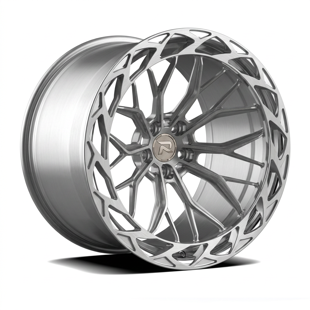 RZR CXXXIX forged wheel — Brushed Silver / Polished Lip