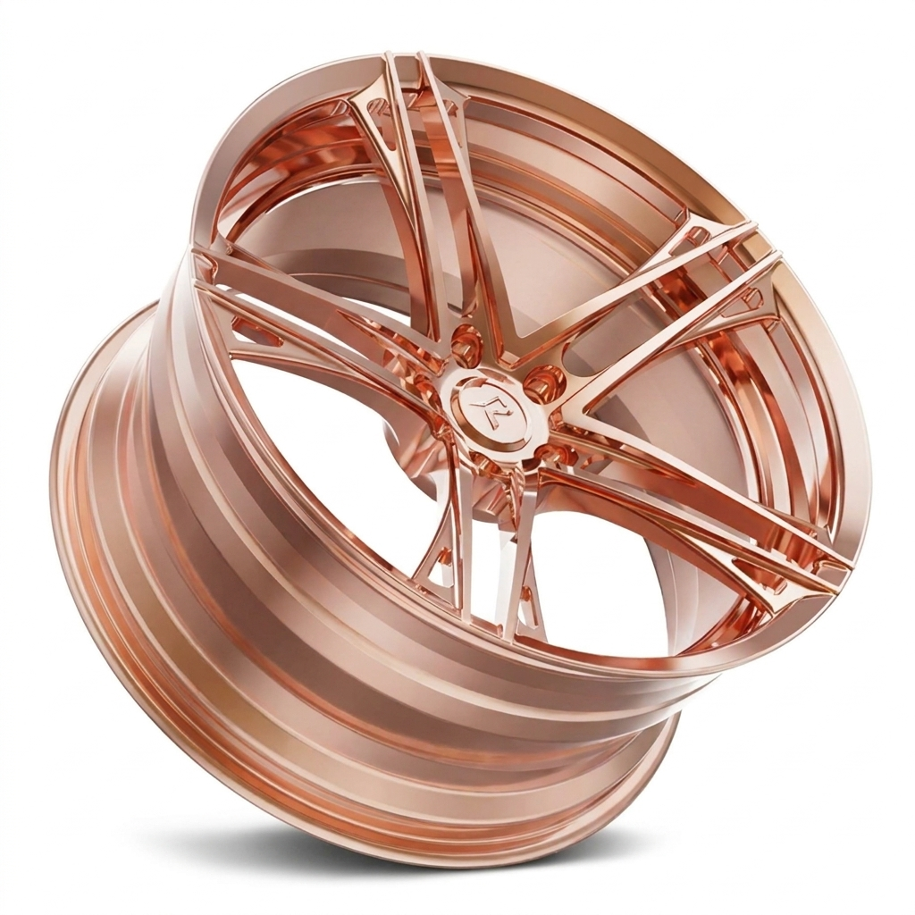 RZR V forged wheel — Polished Rose Gold