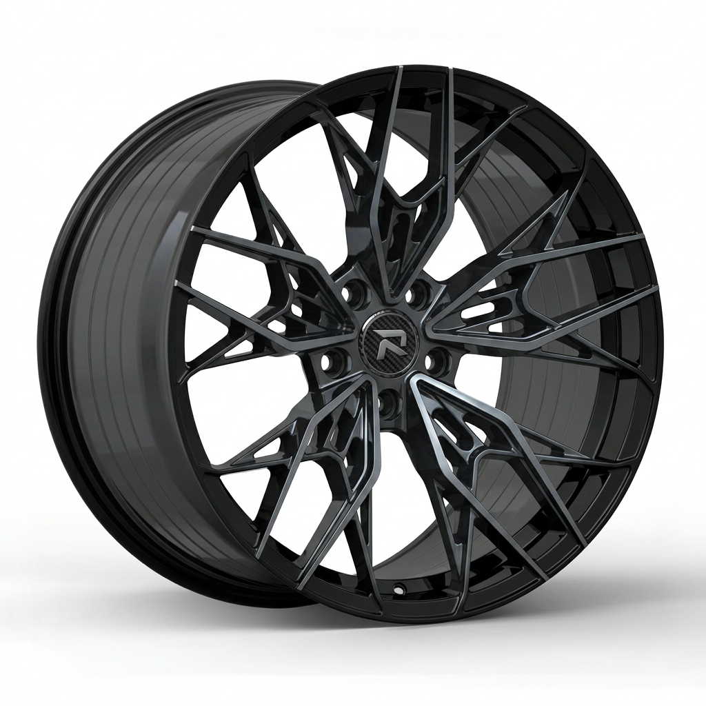 RZR CXXXVII forged wheel — Smoked Chrome / Gloss Black