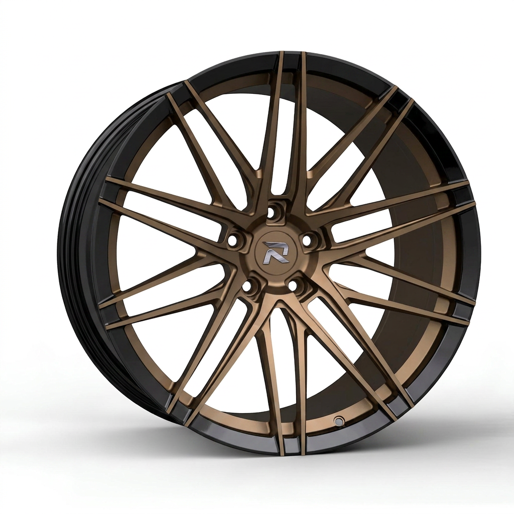 RZR CXCI forged wheel — Satin Bronze / Gloss Black Lip