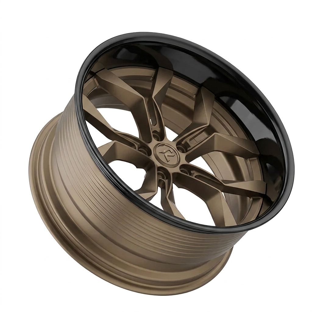 RZR LIX forged wheel — Satin Bronze / Gloss Black Lip