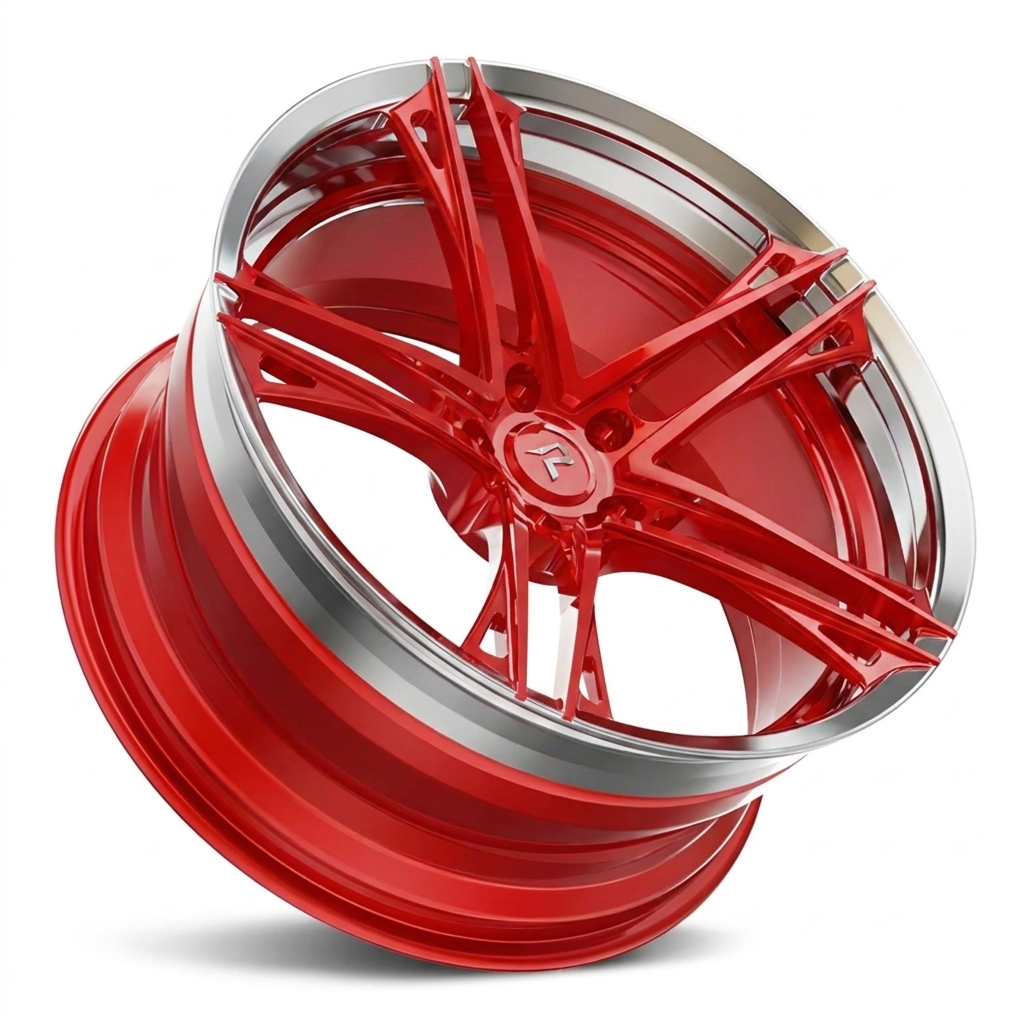 RZR V forged wheel — Gloss Candy Red / Polished Lip