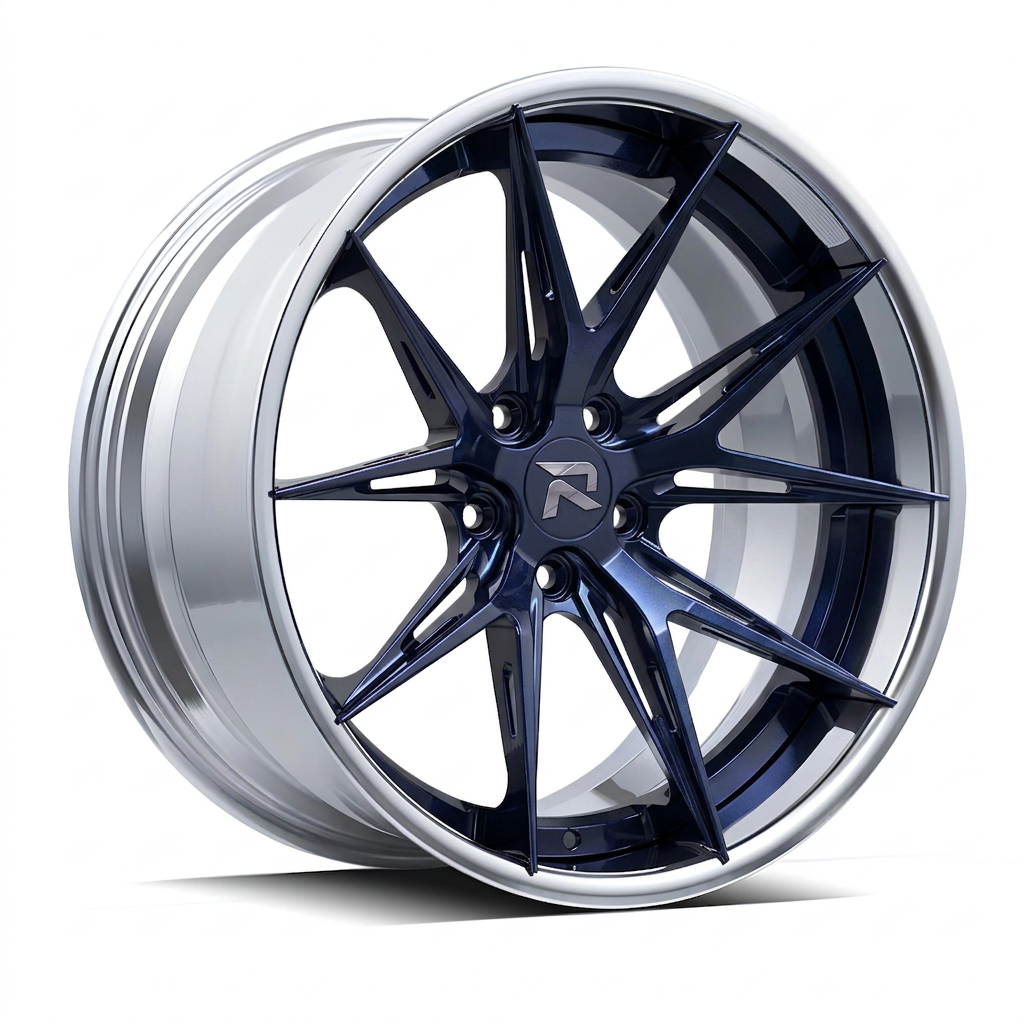 RZR XCII forged wheel — Midnight Blue Pearl / Polished Lip