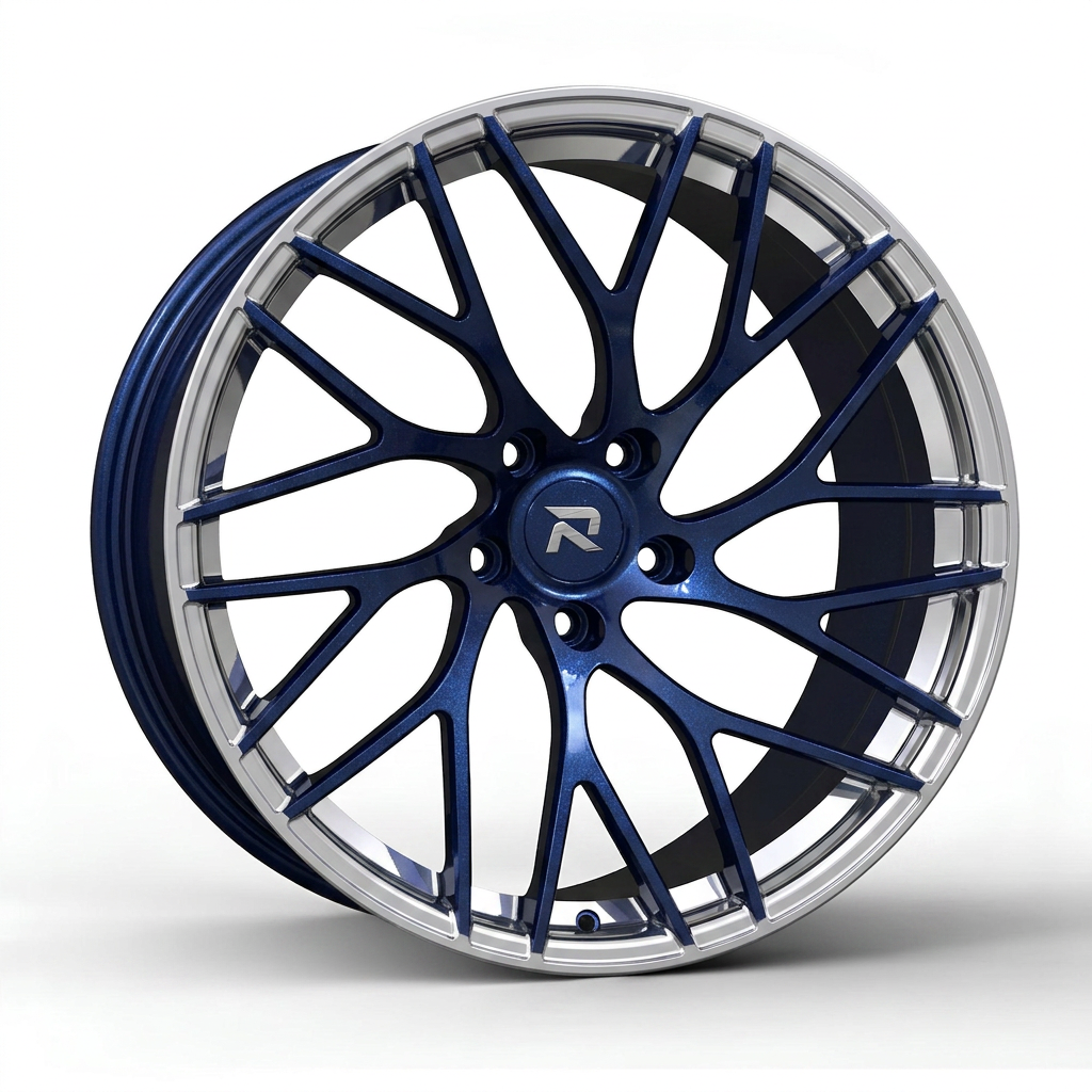 RZR CXIV forged wheel — Midnight Blue Pearl / Polished Lip