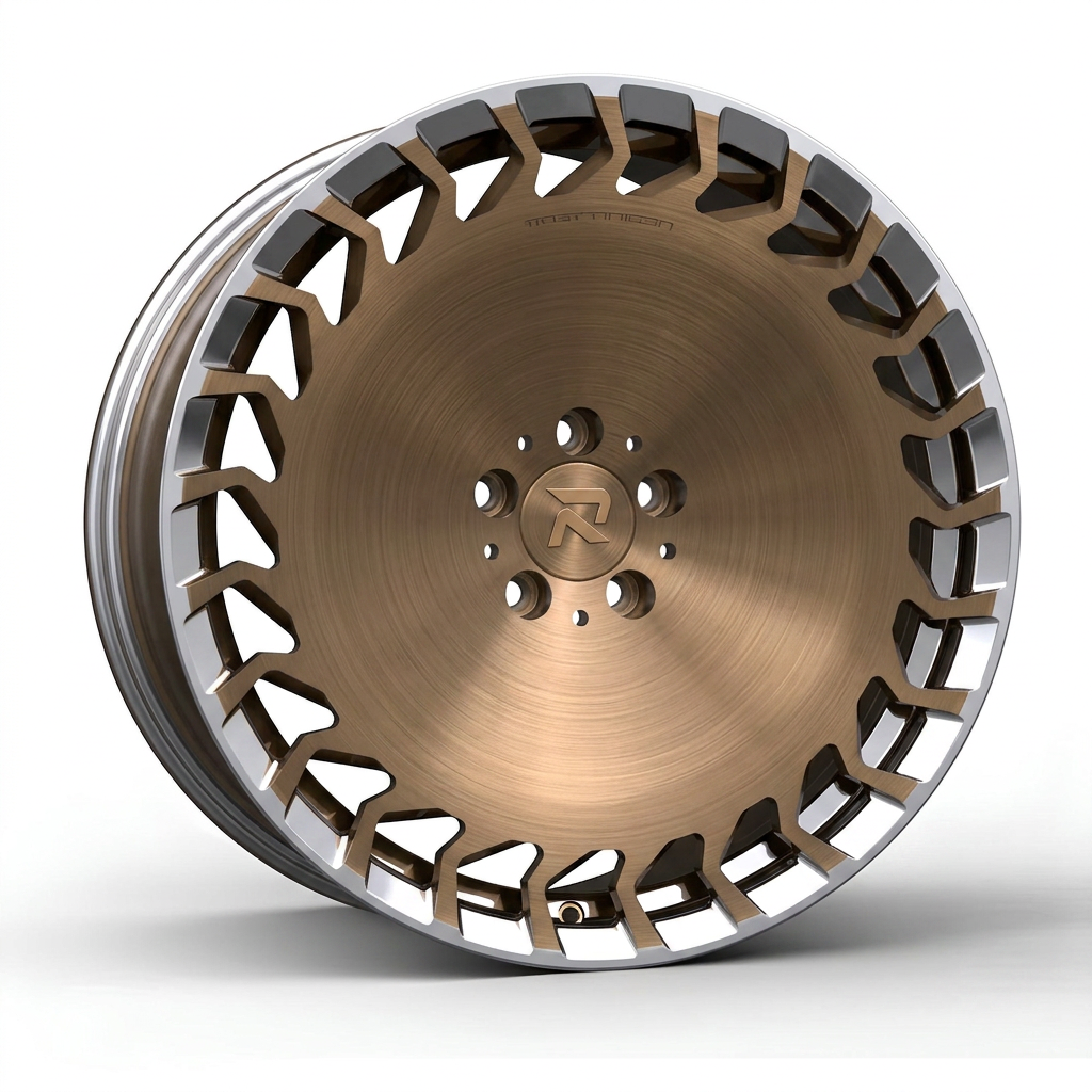 RZR CCIII forged wheel — Brushed Bronze / Polished Lip