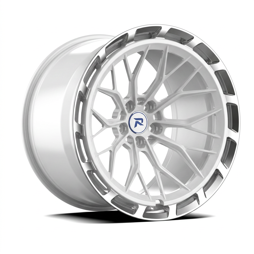 RZR CXLVIII forged wheel — Gloss White / Polished Lip