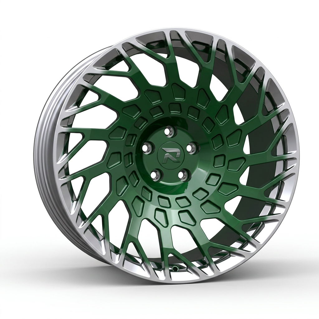 RZR CXLVII forged wheel — British Racing Green / Polished Lip