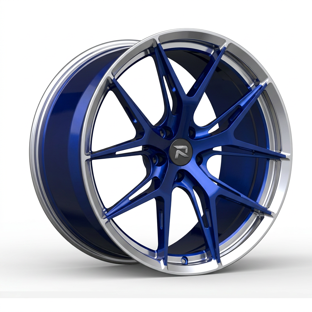 RZR CXCVII forged wheel — Candy Blue / Polished Lip