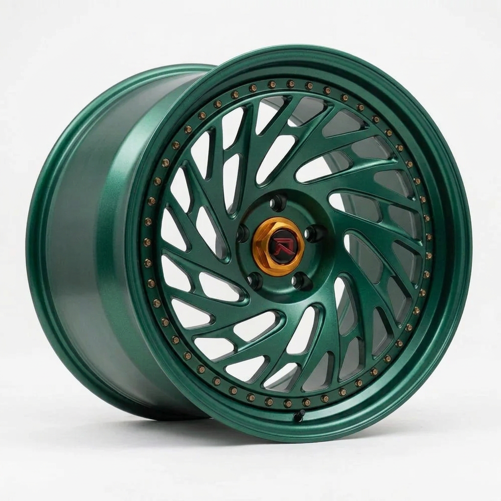 RZR LVI forged wheel — Satin Emerald Metallic