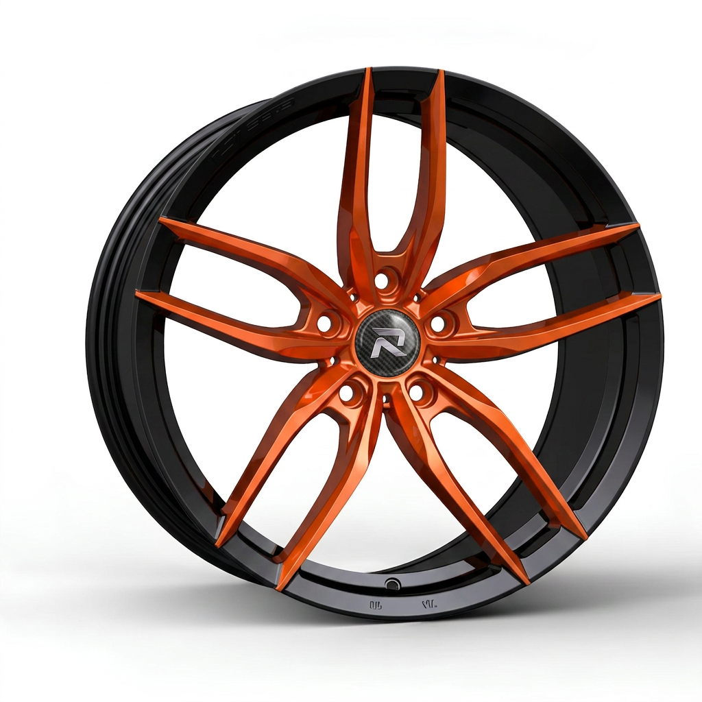 RZR CXCIII forged wheel — Candy Orange / Gloss Black Lip