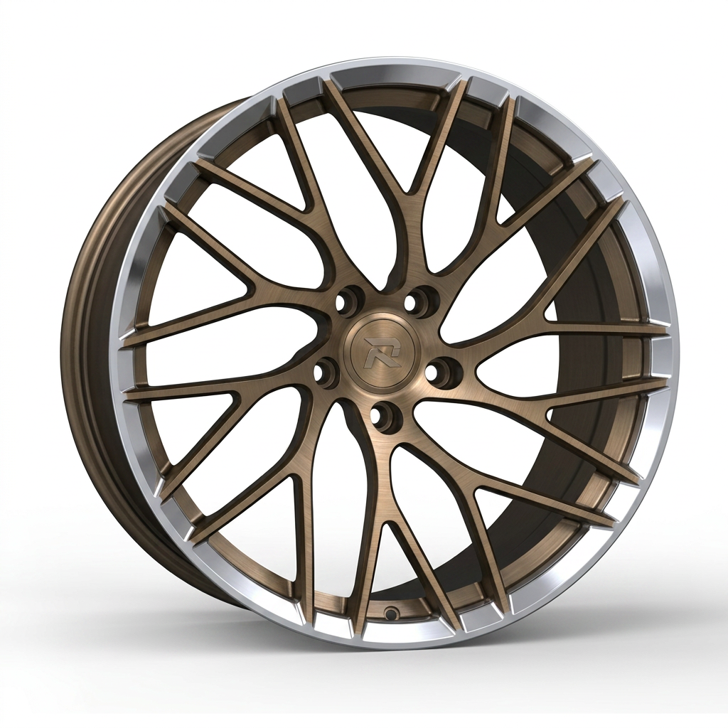 RZR CXIV forged wheel — Brushed Bronze / Polished Lip