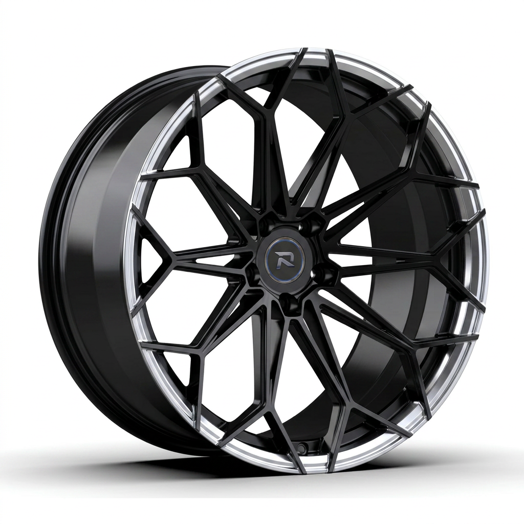 RZR CXXV forged wheel — Gloss Black / Polished Lip