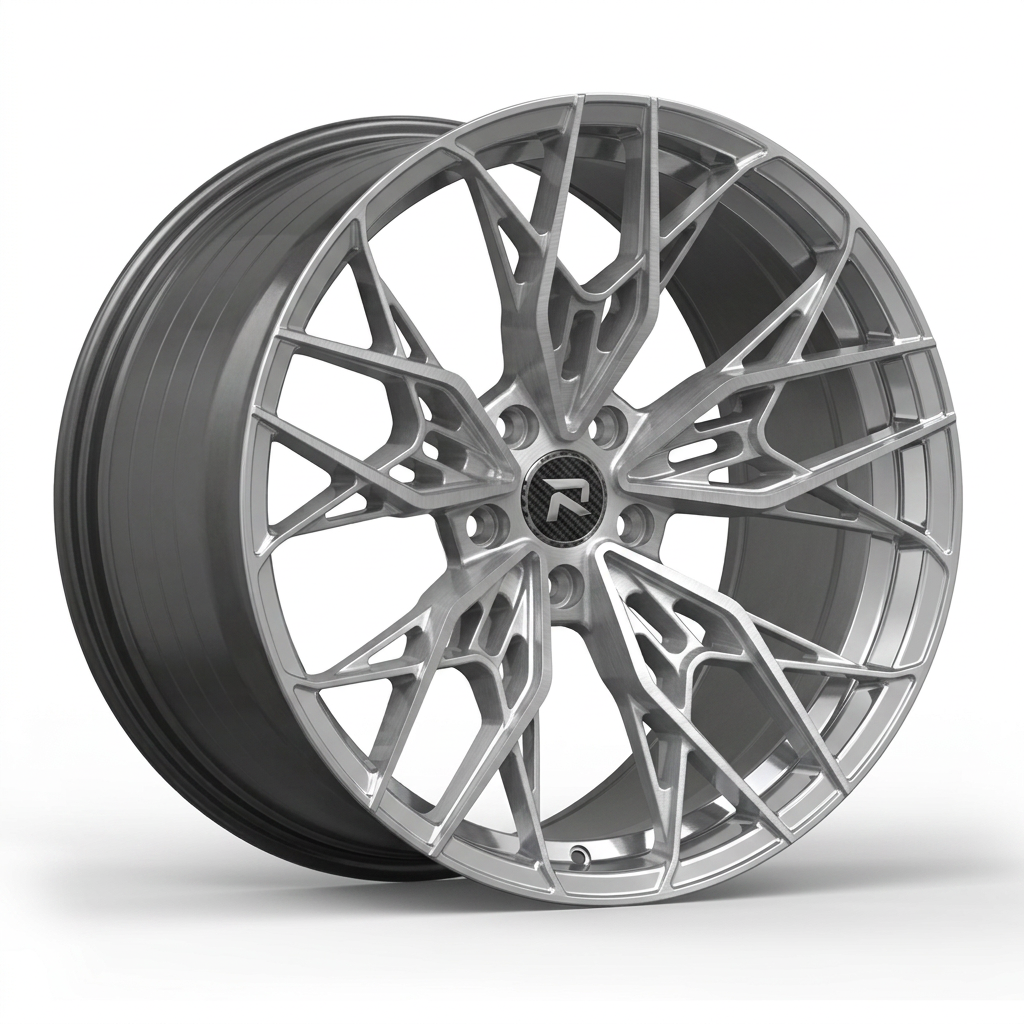 RZR CXXXVII forged wheel — Brushed Silver / Polished Lip