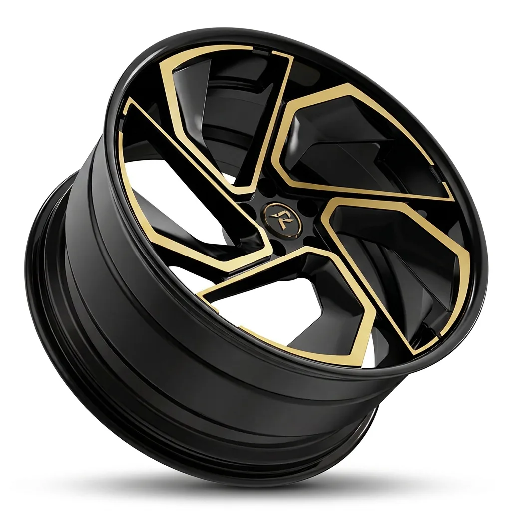 RZR X forged wheel — Gloss Black / Gold Accent