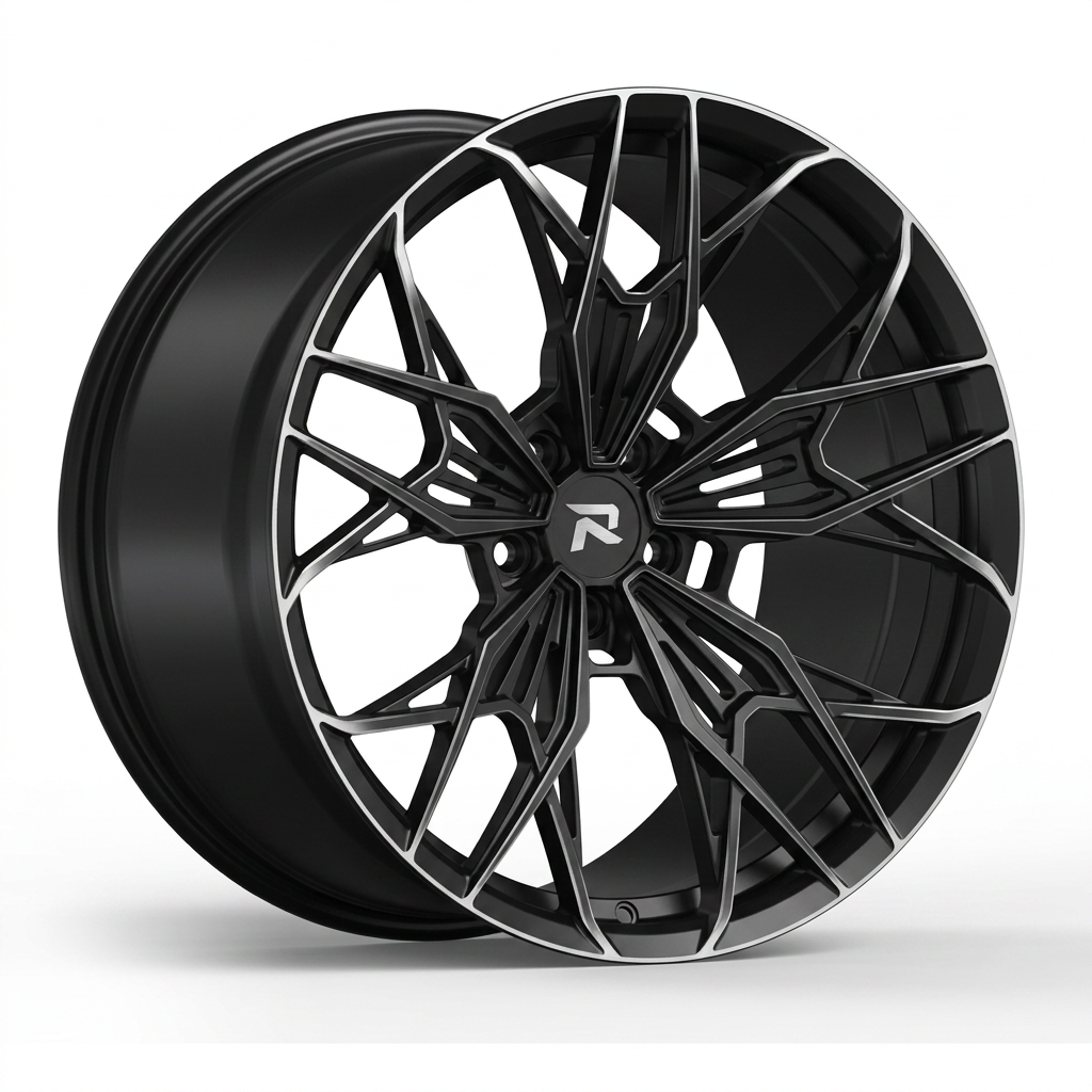 RZR CLXXXVI forged wheel — Matte Black / Milled Edges