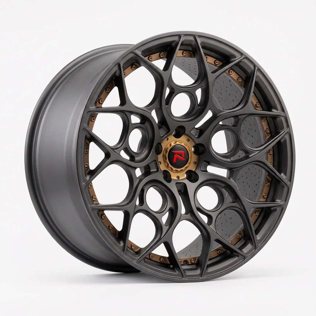 RZR XXXVI forged wheel — Matte Anthracite / Bronze Hardware