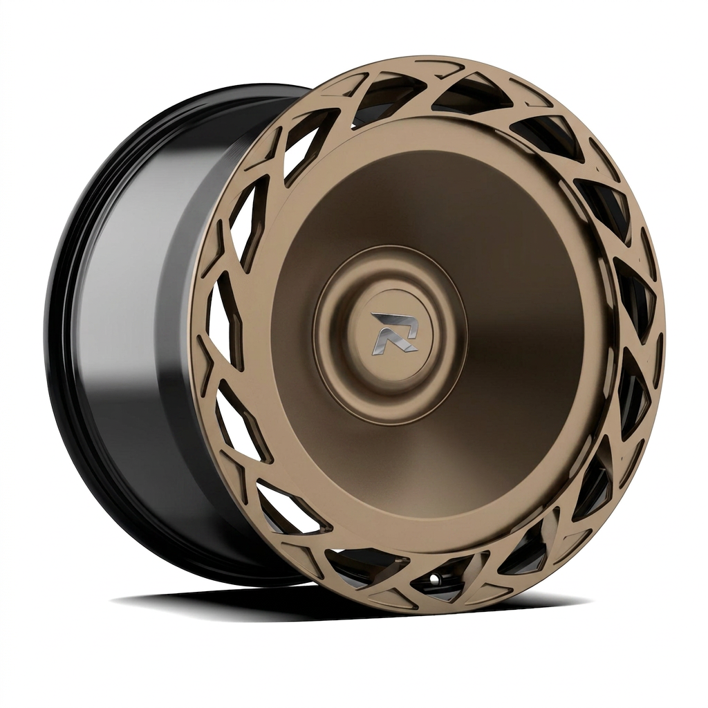 RZR CLXXXIII forged wheel — Satin Bronze / Gloss Black Lip