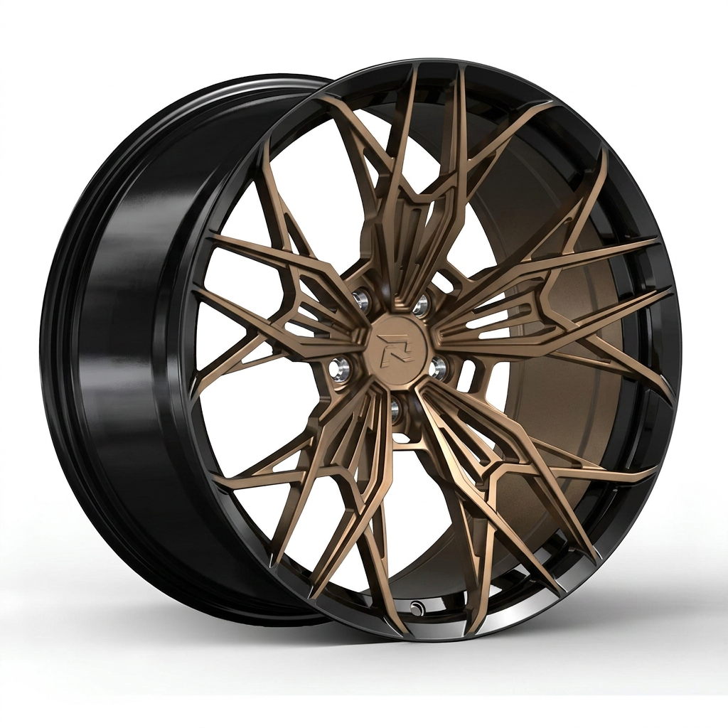 RZR CLXXXVI forged wheel — Satin Bronze / Gloss Black Lip