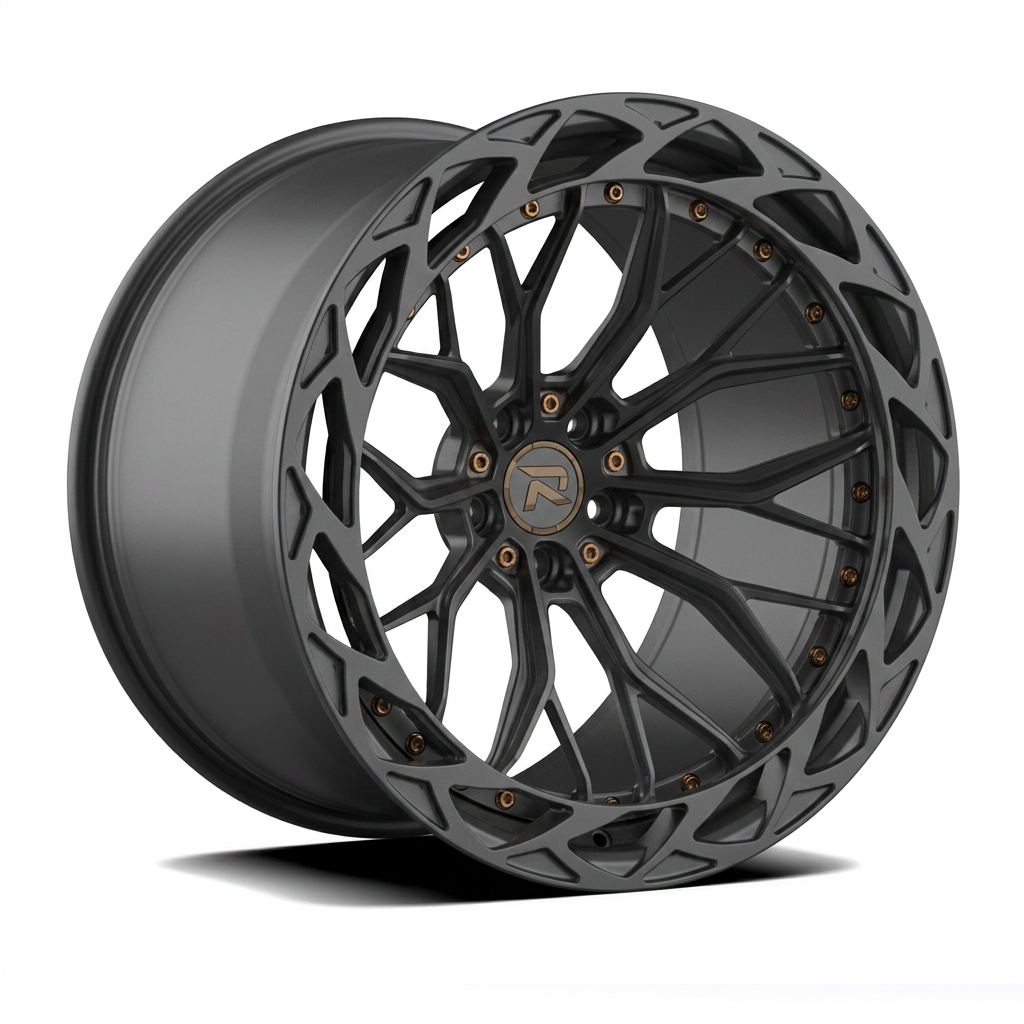 RZR CXXXIX forged wheel — Matte Anthracite / Bronze Hardware