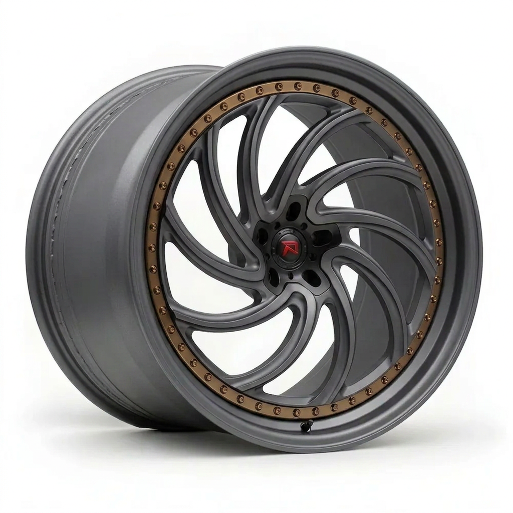 RZR XXIII forged wheel — Matte Anthracite / Bronze Hardware