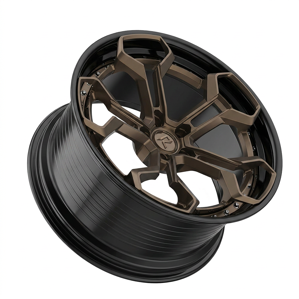 RZR LX forged wheel — Satin Bronze / Gloss Black Lip