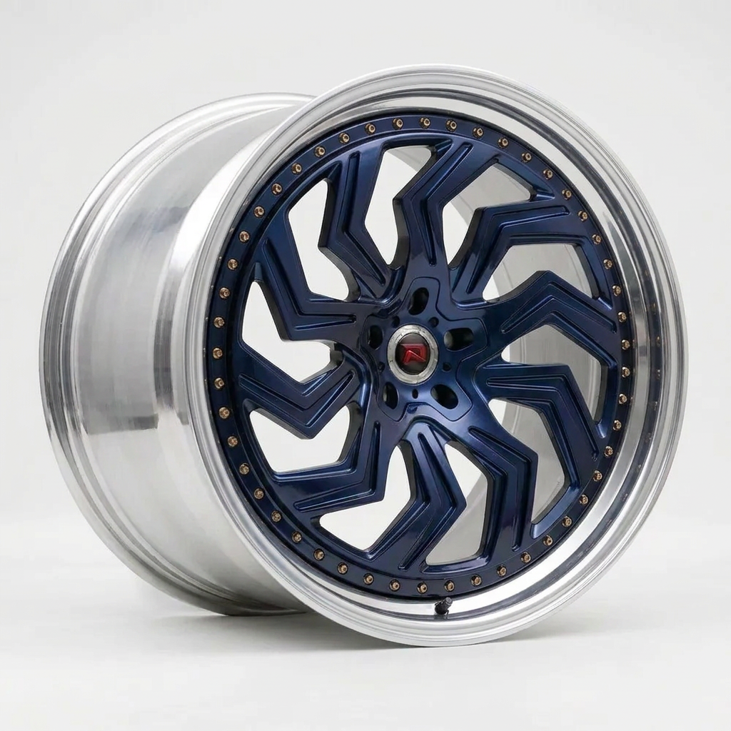 RZR XXXIX forged wheel — Midnight Blue Pearl / Polished Lip