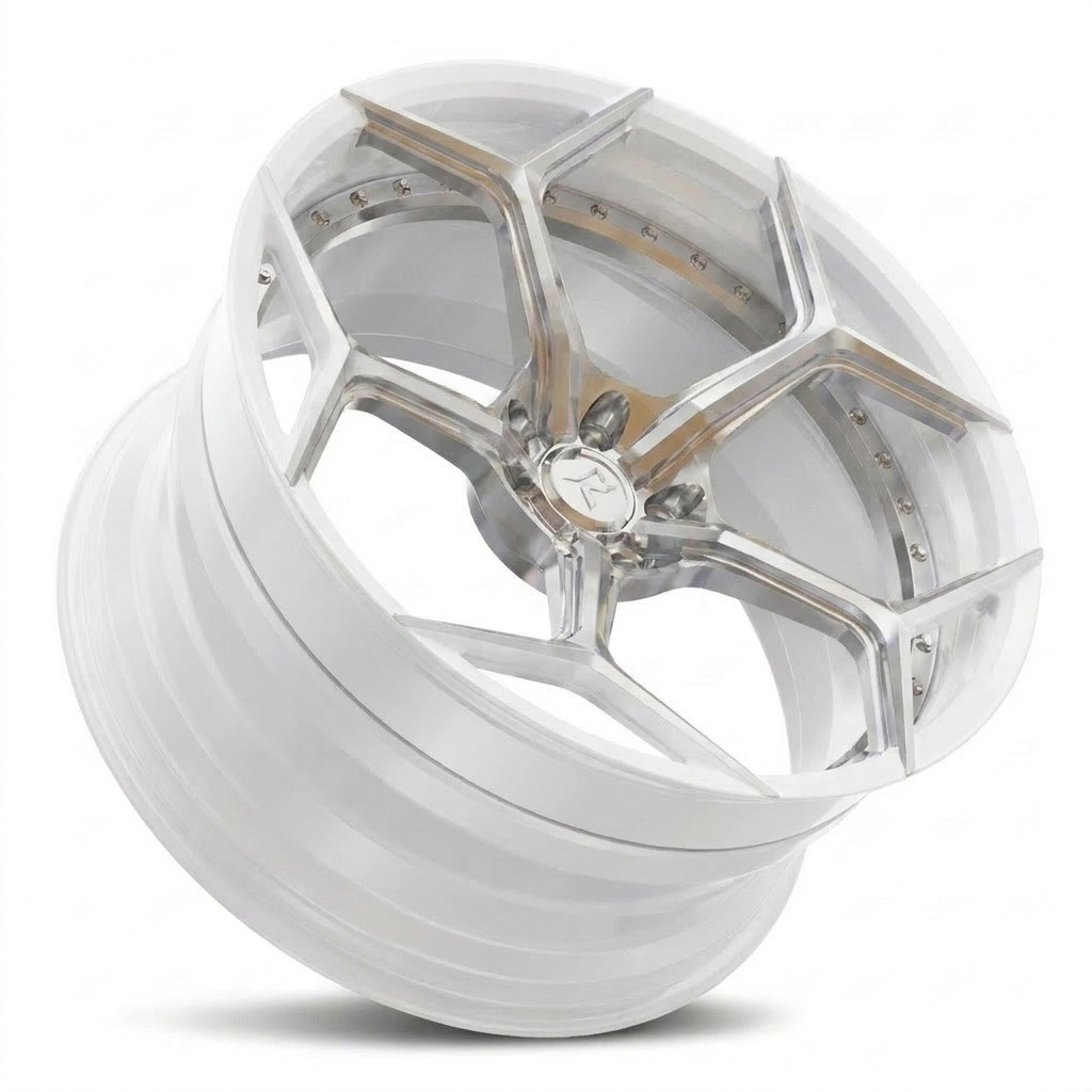 RZR VI custom forged wheel in Gloss White / Polished Face